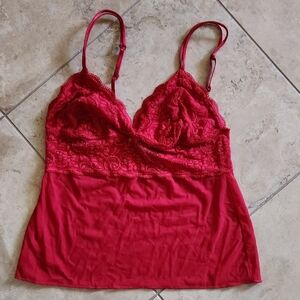 Red Lace Camisole Top